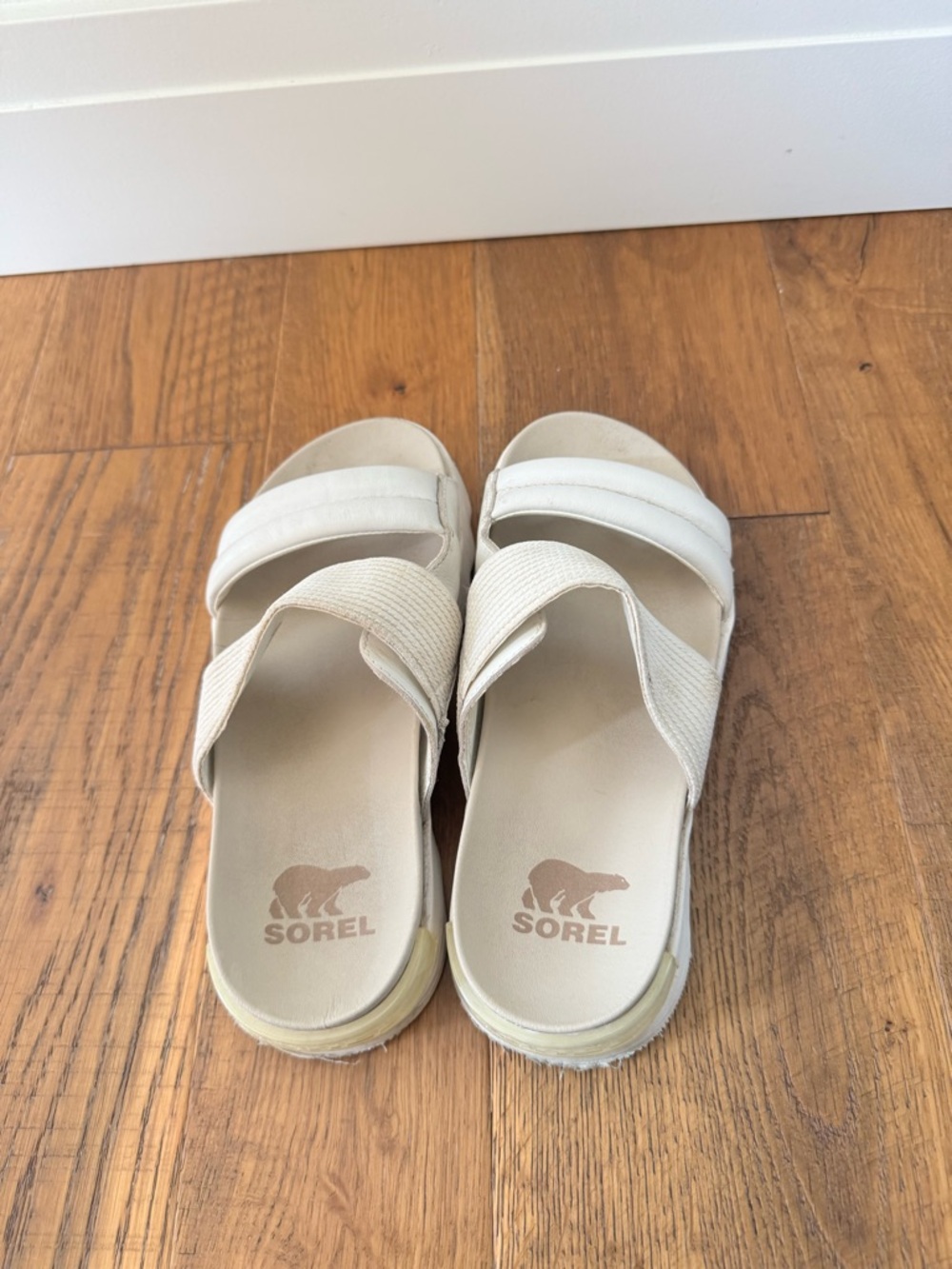 Sorel Women's Cream Double-Strap Slide Sandals